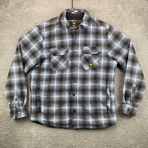 HAWX Work Gear Mens Blue Plaid Sherpa Lined Flannel Shirt Jacket Small S‎